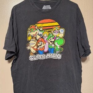 Super Mario Black Graphic‎ T-Shirt Vintage XL